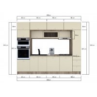 Bucatarie ZONE A 300 FRONT MDF K002 / decor 232